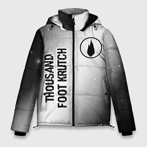 Мужская зимняя куртка Thousand Foot Krutch glitch на светлом фоне вертик / 3D-Черный – фото 1