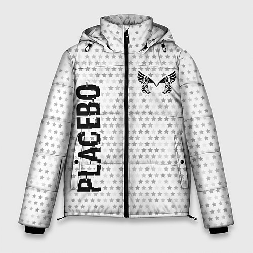 Мужская зимняя куртка Placebo glitch на светлом фоне вертикально / 3D-Черный – фото 1