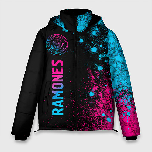 Мужская зимняя куртка Ramones - neon gradient по-вертикали / 3D-Черный – фото 1