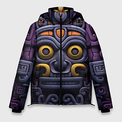 Куртка зимняя мужская Орнамент в стиле ацтеков, цвет: 3D-светло-серый
