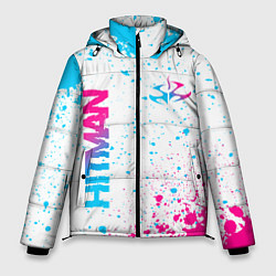 Мужская зимняя куртка Hitman neon gradient style вертикально
