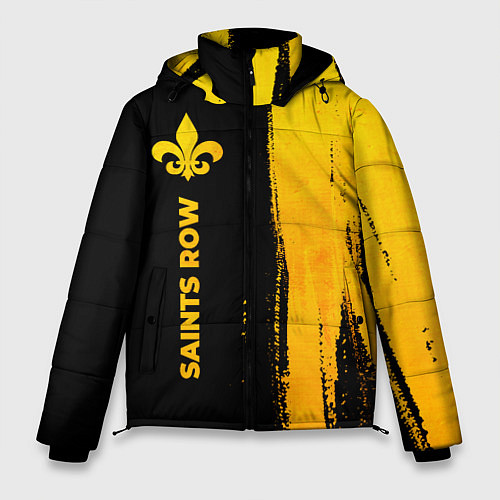 Мужская зимняя куртка Saints Row - gold gradient по-вертикали / 3D-Черный – фото 1
