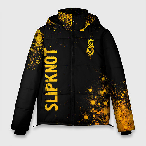 Мужская зимняя куртка Slipknot - gold gradient вертикально / 3D-Черный – фото 1