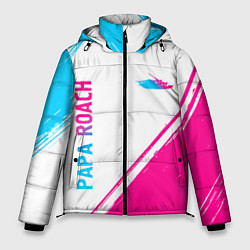 Мужская зимняя куртка Papa Roach neon gradient style вертикально
