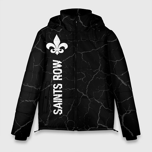 Мужская зимняя куртка Saints Row glitch на темном фоне по-вертикали / 3D-Черный – фото 1