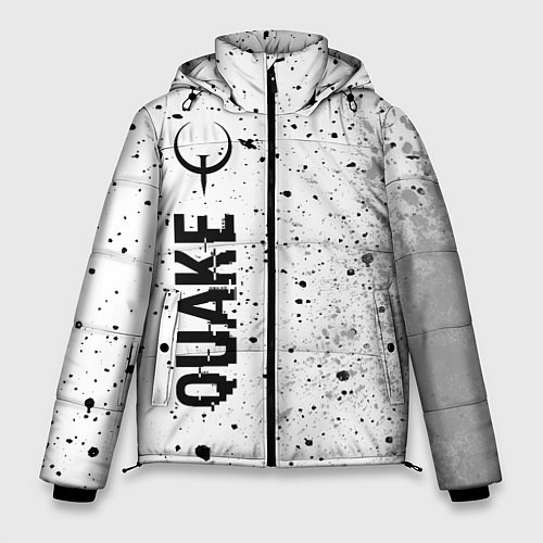 Мужская зимняя куртка Quake glitch на светлом фоне по-вертикали / 3D-Черный – фото 1