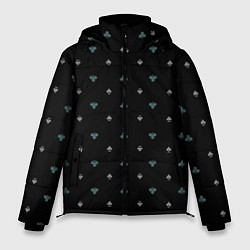 Куртка зимняя мужская Карточные масти на чёрном фоне, цвет: 3D-черный