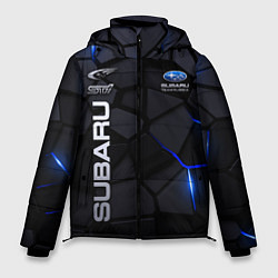 Куртка зимняя мужская Subaru - плиты с эффектом свечения, цвет: 3D-черный
