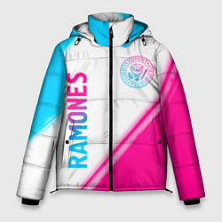 Мужская зимняя куртка Ramones neon gradient style вертикально