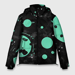 Куртка зимняя мужская Чёрно-мятный космос от нейросети, цвет: 3D-черный