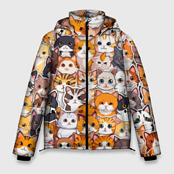 Куртка зимняя мужская Очень много котиков, цвет: 3D-черный