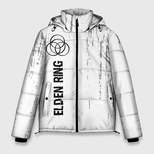 Мужская зимняя куртка Elden Ring glitch на светлом фоне по-вертикали / 3D-Черный – фото 1