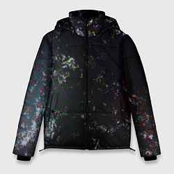 Куртка зимняя мужская Черные узоры, цвет: 3D-черный