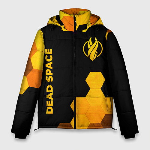 Мужская зимняя куртка Dead Space - gold gradient вертикально / 3D-Черный – фото 1
