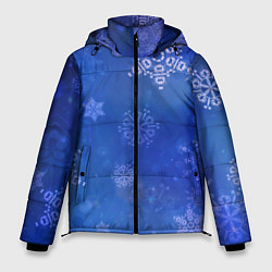 Куртка зимняя мужская Декоративные снежинки на фиолетовом, цвет: 3D-светло-серый