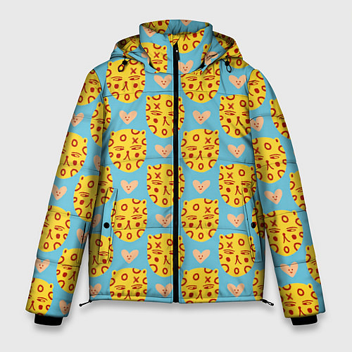 Мужская зимняя куртка Каракули леопарда / 3D-Светло-серый – фото 1
