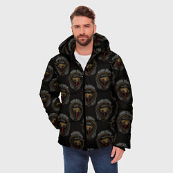 Куртка зимняя мужская Hearts with a symbol, цвет: 3D-черный — фото 2