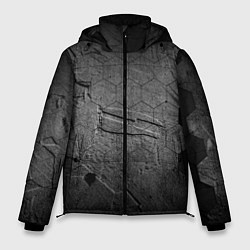 Куртка зимняя мужская Шестиугольник на стене, цвет: 3D-черный