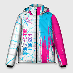 Куртка зимняя мужская Bring Me the Horizon neon gradient style по-вертик, цвет: 3D-черный