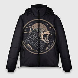 Куртка зимняя мужская Волк хищник, цвет: 3D-черный