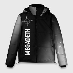 Куртка зимняя мужская Megadeth glitch на темном фоне по-вертикали, цвет: 3D-черный