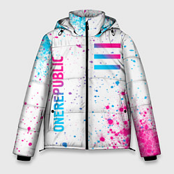 Куртка зимняя мужская OneRepublic neon gradient style вертикально, цвет: 3D-черный