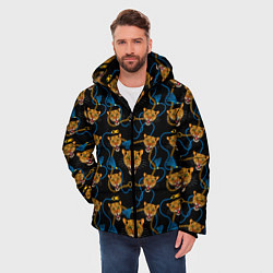 Куртка зимняя мужская Золотая цепь с леопардами, цвет: 3D-светло-серый — фото 2