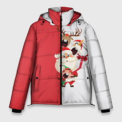Куртка зимняя мужская Новогодние персонажи, цвет: 3D-светло-серый