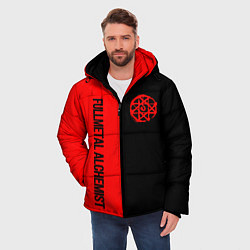 Куртка зимняя мужская Стальной алхимик - красная печать Альфонс, цвет: 3D-красный — фото 2
