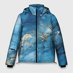 Куртка зимняя мужская Синий мрамор, цвет: 3D-черный