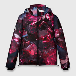 Куртка зимняя мужская Плиты в стиле абстракционизм, цвет: 3D-красный