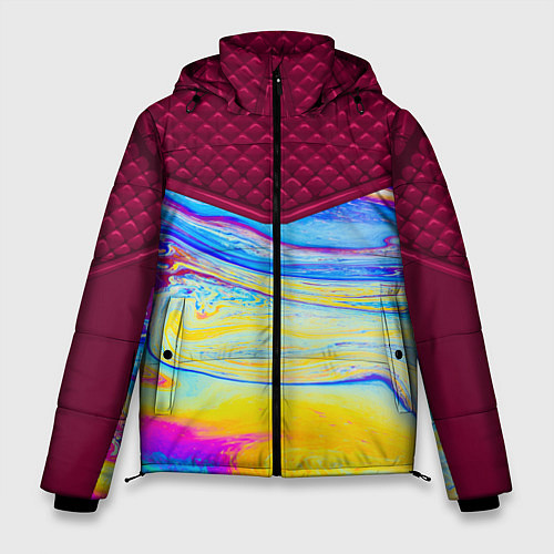Мужская зимняя куртка Разводы мыльного пузырька / 3D-Черный – фото 1