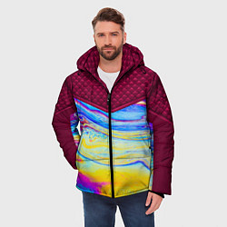 Куртка зимняя мужская Разводы мыльного пузырька, цвет: 3D-черный — фото 2