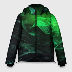 Куртка зимняя мужская Глубина зеленого абстракции, цвет: 3D-черный