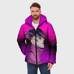 Куртка зимняя мужская Lil Peep фиолетовый лук, цвет: 3D-черный — фото 2