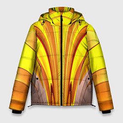 Куртка зимняя мужская Вытянутые желтые полосы, цвет: 3D-черный