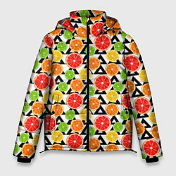 Куртка зимняя мужская Citrus pattern, цвет: 3D-черный