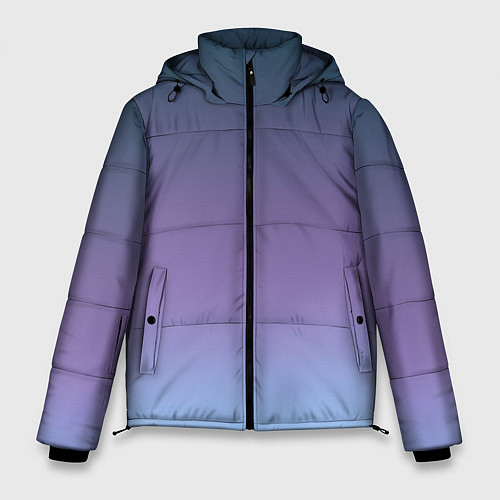 Мужская зимняя куртка Градиент синий фиолетовый голубой / 3D-Красный – фото 1