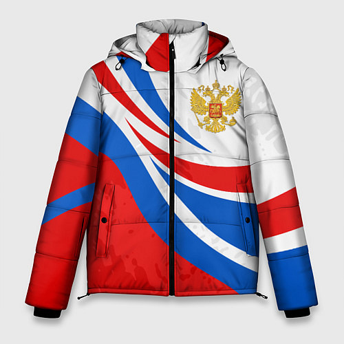 Мужская зимняя куртка Россия - спортивная униформа / 3D-Черный – фото 1