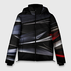Куртка зимняя мужская Black red abstract, цвет: 3D-светло-серый