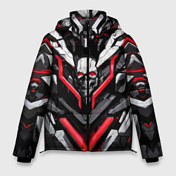 Куртка зимняя мужская Красный скелетный киберпанк доспех, цвет: 3D-черный