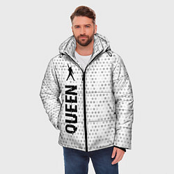 Куртка зимняя мужская Queen glitch на светлом фоне по-вертикали, цвет: 3D-черный — фото 2