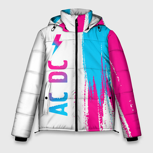 Мужская зимняя куртка AC DC neon gradient style по-вертикали / 3D-Черный – фото 1