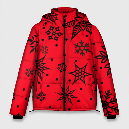 Мужская зимняя куртка Праздничный снег / 3D-Черный – фото 1