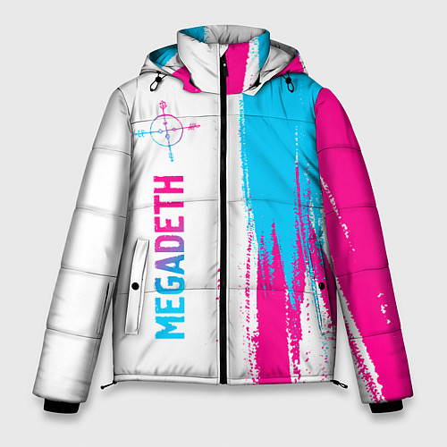 Мужская зимняя куртка Megadeth neon gradient style по-вертикали / 3D-Черный – фото 1