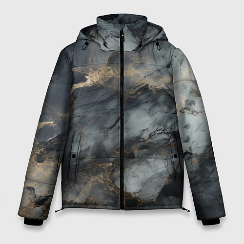 Мужская зимняя куртка Темно-серый мрамор / 3D-Черный – фото 1
