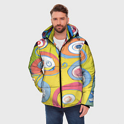 Куртка зимняя мужская Хиппи арт, цвет: 3D-красный — фото 2