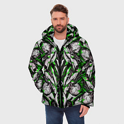 Куртка зимняя мужская Зелёная кибернетическая броня, цвет: 3D-черный — фото 2