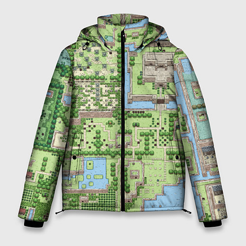 Мужская зимняя куртка Zelda: карта / 3D-Черный – фото 1