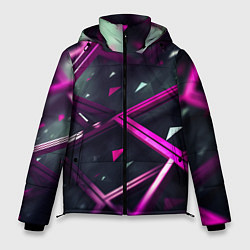 Куртка зимняя мужская Фиолетовая абстрактная конструкция, цвет: 3D-светло-серый
